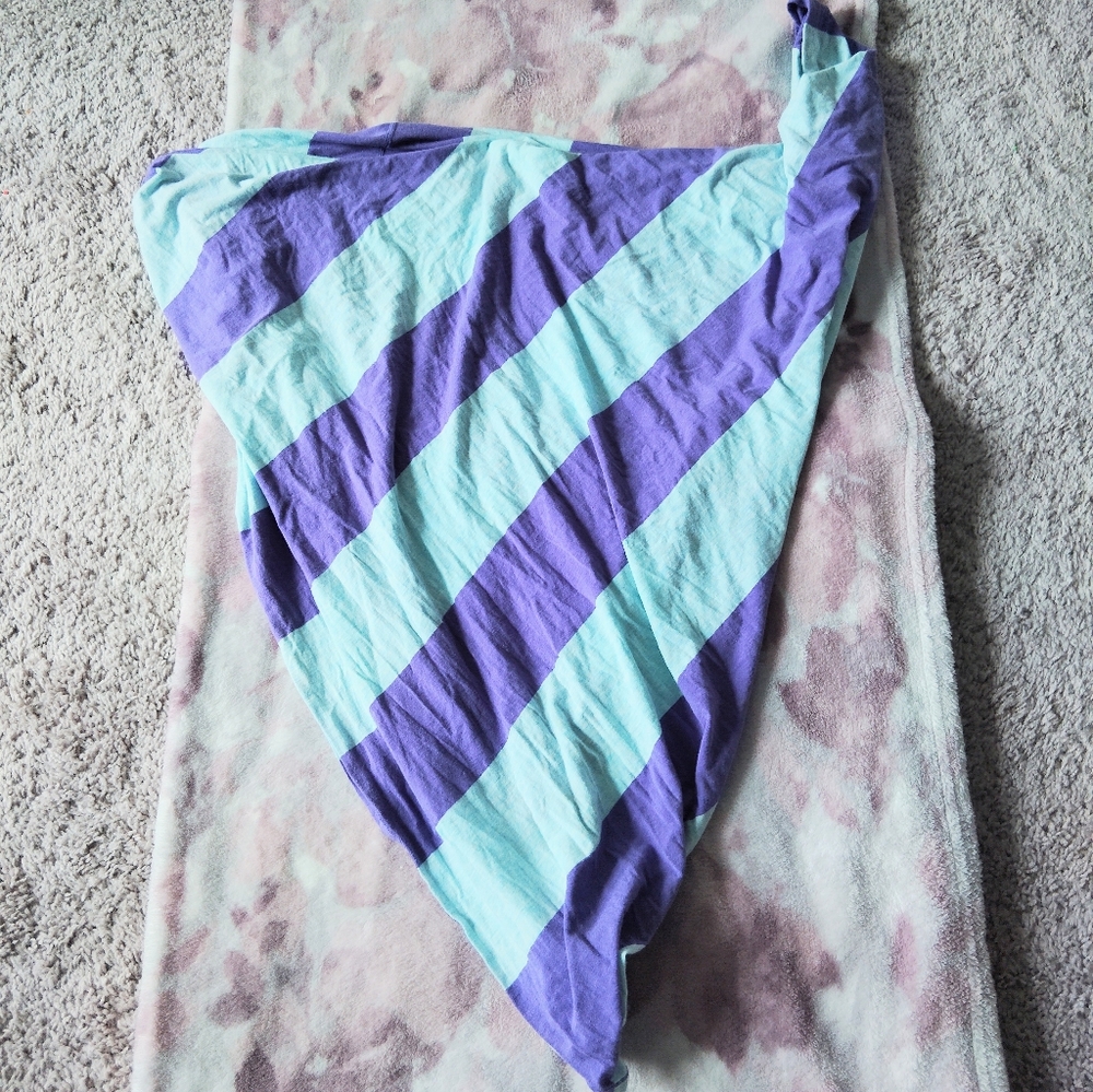 Lululemon Purple and Light Blue Striped Scarf